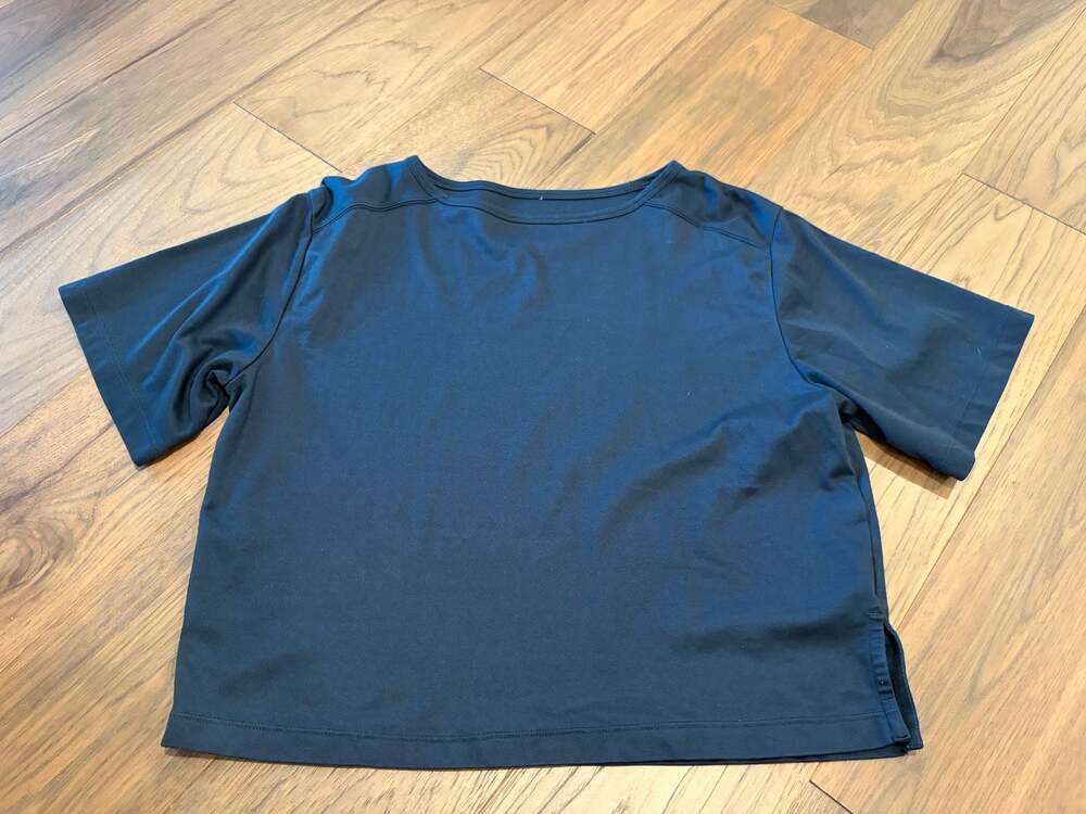 Zella Women's Blue Performance Boxy Short Sleeve Crew Neck T-Shirt